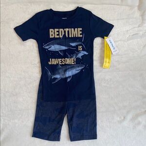 New Carter's Blue Pajama Shark Themed Short Set for Cozy Nights